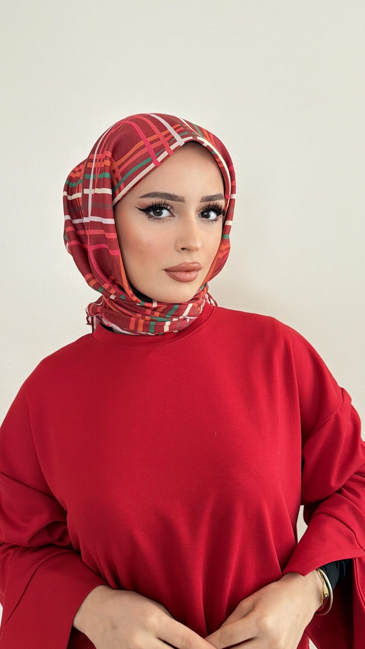 Riva Pamuk Eşarp Ekose 03