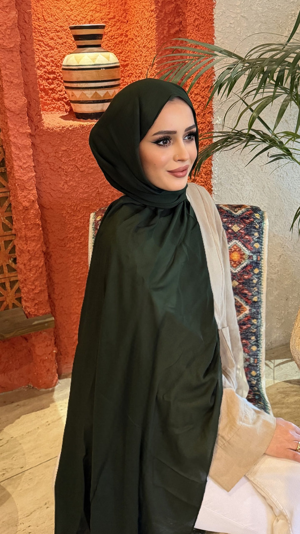 Organic Shawl – Dark Khaki