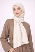 Minimal Jacquard Cotton Ramie Shawl 01