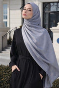 Minimal Jacquard Cotton Ramie Shawl 17