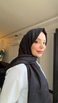 Ecrin Monogram Shawl – Black